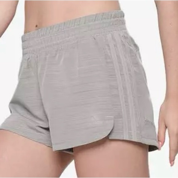 adidas Pants - adidas pacer training women’s 3 stripes Heather woven shorts Gray size M